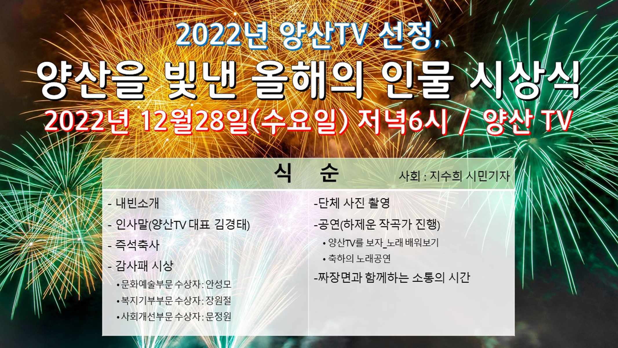양산TV 선정, 양산을 빛낸 올해의 인물(2022년)